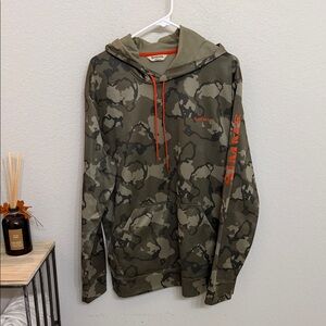 Simms lightweight Green Camo Hoodie with Orange Details